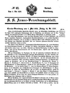 Verordnungsblatt für das Kaiserlich-Königliche Heer