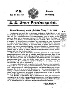 Verordnungsblatt für das Kaiserlich-Königliche Heer 18590520 Seite: 1