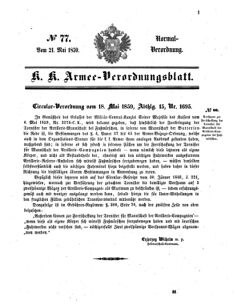 Verordnungsblatt für das Kaiserlich-Königliche Heer