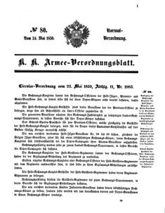 Verordnungsblatt für das Kaiserlich-Königliche Heer