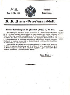 Verordnungsblatt für das Kaiserlich-Königliche Heer 18590527 Seite: 1