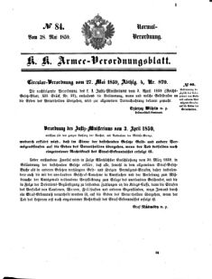 Verordnungsblatt für das Kaiserlich-Königliche Heer 18590528 Seite: 1