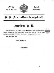 Verordnungsblatt für das Kaiserlich-Königliche Heer