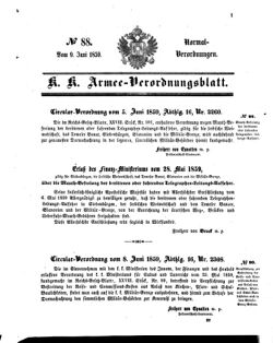 Verordnungsblatt für das Kaiserlich-Königliche Heer 18590609 Seite: 1