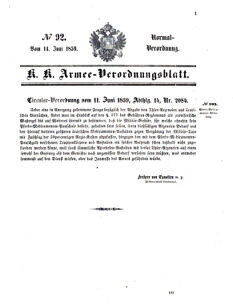 Verordnungsblatt für das Kaiserlich-Königliche Heer 18590614 Seite: 1