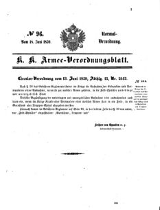 Verordnungsblatt für das Kaiserlich-Königliche Heer 18590618 Seite: 1