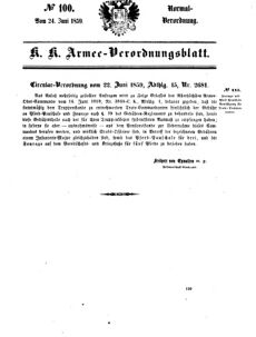 Verordnungsblatt für das Kaiserlich-Königliche Heer 18590624 Seite: 1