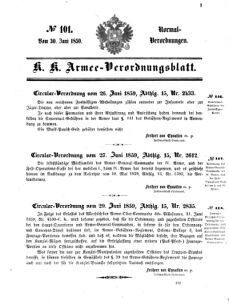 Verordnungsblatt für das Kaiserlich-Königliche Heer 18590630 Seite: 1