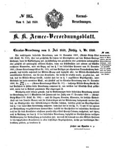 Verordnungsblatt für das Kaiserlich-Königliche Heer 18590709 Seite: 1