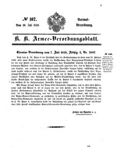 Verordnungsblatt für das Kaiserlich-Königliche Heer 18590710 Seite: 1