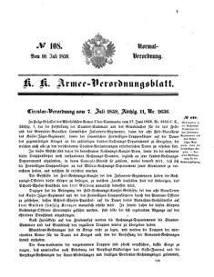 Verordnungsblatt für das Kaiserlich-Königliche Heer 18590710 Seite: 3