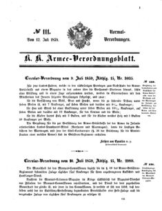 Verordnungsblatt für das Kaiserlich-Königliche Heer 18590712 Seite: 1