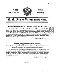 Verordnungsblatt für das Kaiserlich-Königliche Heer 18590713 Seite: 1