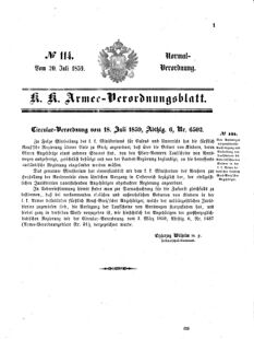 Verordnungsblatt für das Kaiserlich-Königliche Heer 18590720 Seite: 1