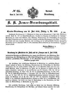 Verordnungsblatt für das Kaiserlich-Königliche Heer