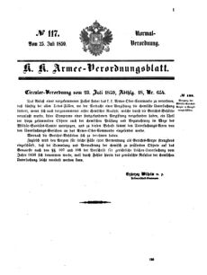 Verordnungsblatt für das Kaiserlich-Königliche Heer 18590725 Seite: 1