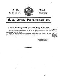 Verordnungsblatt für das Kaiserlich-Königliche Heer 18590726 Seite: 1