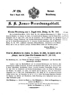 Verordnungsblatt für das Kaiserlich-Königliche Heer 18590806 Seite: 1