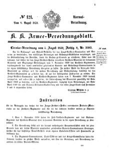 Verordnungsblatt für das Kaiserlich-Königliche Heer 18590808 Seite: 1