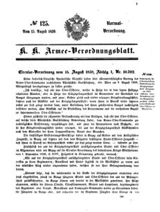 Verordnungsblatt für das Kaiserlich-Königliche Heer 18590815 Seite: 1