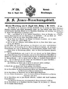 Verordnungsblatt für das Kaiserlich-Königliche Heer