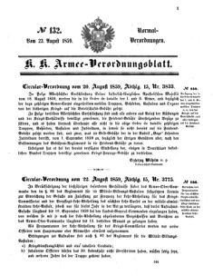 Verordnungsblatt für das Kaiserlich-Königliche Heer 18590823 Seite: 1