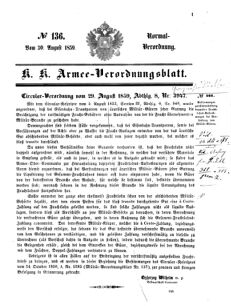 Verordnungsblatt für das Kaiserlich-Königliche Heer 18590830 Seite: 1