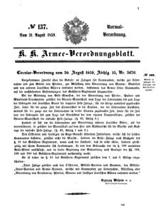 Verordnungsblatt für das Kaiserlich-Königliche Heer 18590831 Seite: 1