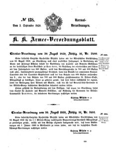 Verordnungsblatt für das Kaiserlich-Königliche Heer 18590903 Seite: 1