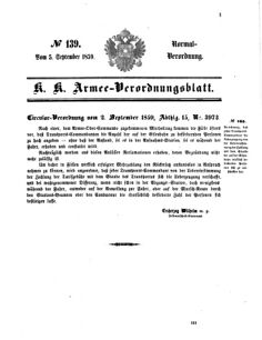 Verordnungsblatt für das Kaiserlich-Königliche Heer 18590905 Seite: 1