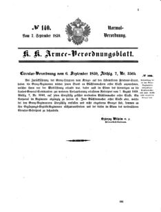 Verordnungsblatt für das Kaiserlich-Königliche Heer 18590907 Seite: 1