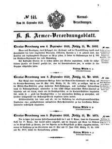 Verordnungsblatt für das Kaiserlich-Königliche Heer 18590910 Seite: 1