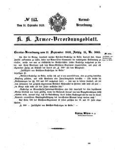 Verordnungsblatt für das Kaiserlich-Königliche Heer 18590914 Seite: 1