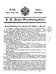 Verordnungsblatt für das Kaiserlich-Königliche Heer 18591006 Seite: 1