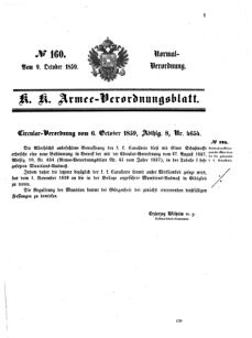 Verordnungsblatt für das Kaiserlich-Königliche Heer 18591009 Seite: 1