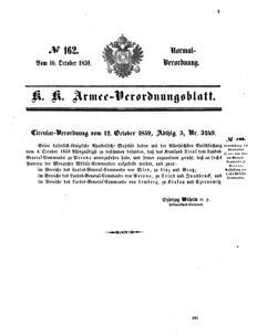 Verordnungsblatt für das Kaiserlich-Königliche Heer 18591016 Seite: 1