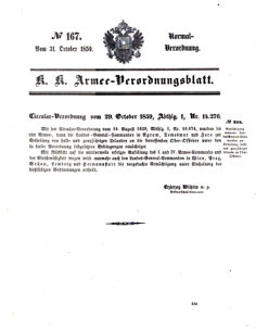 Verordnungsblatt für das Kaiserlich-Königliche Heer 18591031 Seite: 1