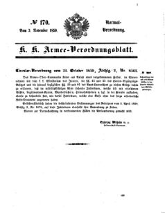 Verordnungsblatt für das Kaiserlich-Königliche Heer 18591103 Seite: 1