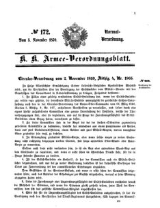 Verordnungsblatt für das Kaiserlich-Königliche Heer 18591105 Seite: 1