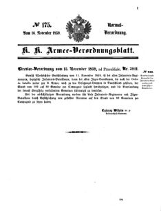 Verordnungsblatt für das Kaiserlich-Königliche Heer 18591116 Seite: 1