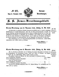 Verordnungsblatt für das Kaiserlich-Königliche Heer 18591118 Seite: 1