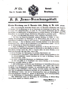 Verordnungsblatt für das Kaiserlich-Königliche Heer 18591119 Seite: 1