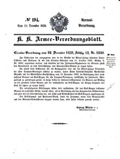 Verordnungsblatt für das Kaiserlich-Königliche Heer