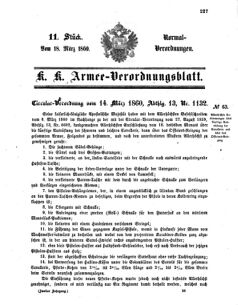 Verordnungsblatt für das Kaiserlich-Königliche Heer 18600318 Seite: 1