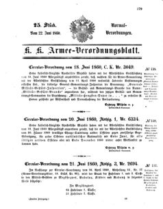 Verordnungsblatt für das Kaiserlich-Königliche Heer 18600622 Seite: 1