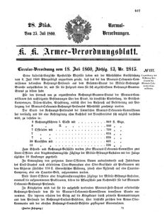 Verordnungsblatt für das Kaiserlich-Königliche Heer 18600725 Seite: 1