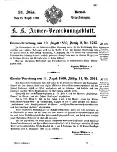 Verordnungsblatt für das Kaiserlich-Königliche Heer 18600818 Seite: 1