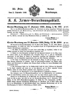 Verordnungsblatt für das Kaiserlich-Königliche Heer 18600922 Seite: 1