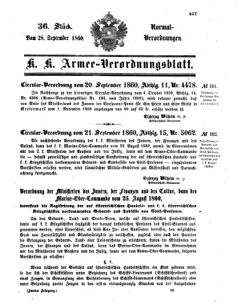 Verordnungsblatt für das Kaiserlich-Königliche Heer 18600928 Seite: 1