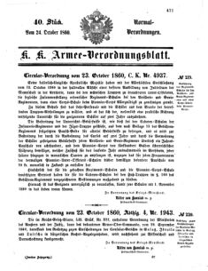 Verordnungsblatt für das Kaiserlich-Königliche Heer 18601024 Seite: 1